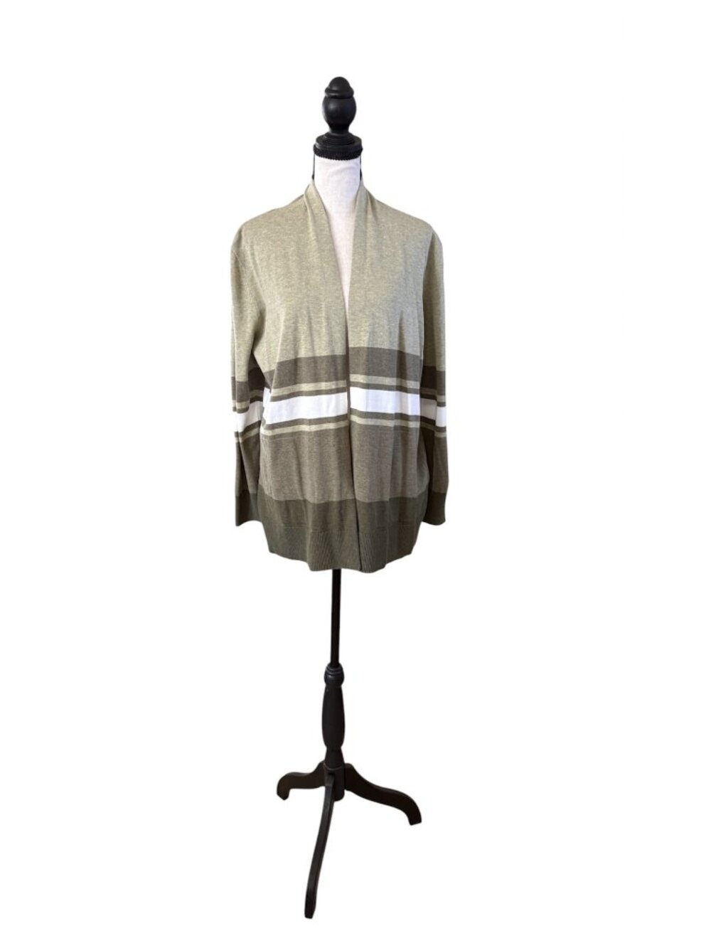 Lands End Open Cardigan Sweater Size Medium 100% Cotton Size Medium